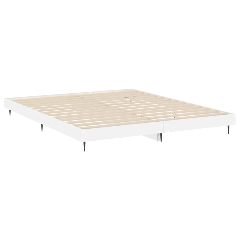 vidaXL Cadre de lit sans matelas blanc brillant 200x200 cm