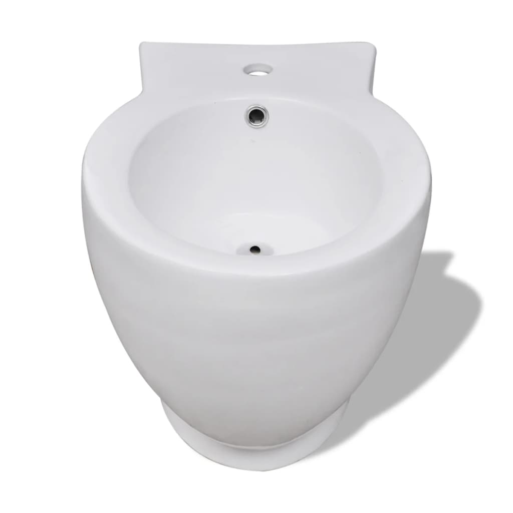 vidaXL Ensemble de toilette et bidet sur pied Blanc Céramique