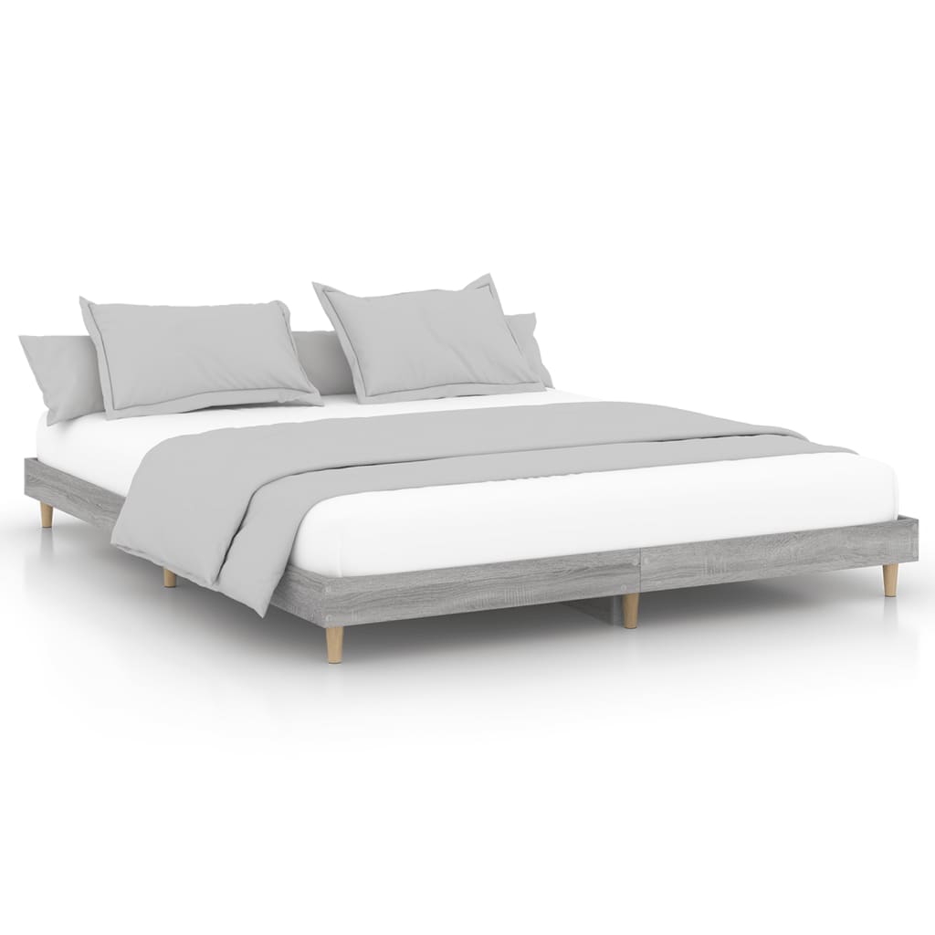 vidaXL Cadre de lit sans matelas sonoma gris 160x200cm bois ingénierie