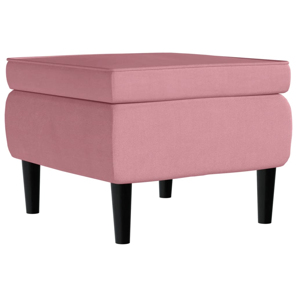 vidaXL Tabouret avec pieds en bois Rose Velours