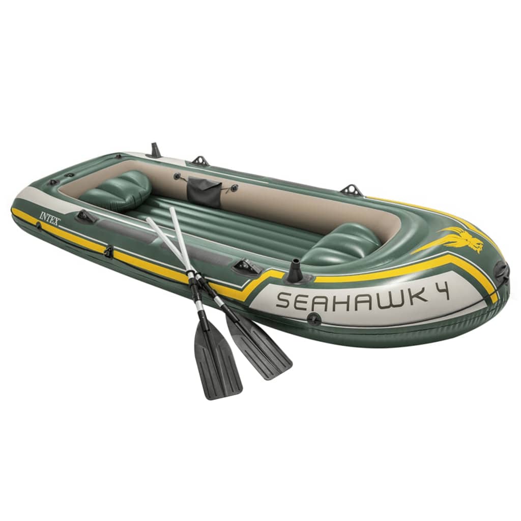 Intex Jeu de canot pneumatique avec moteur et support Seahawk 4