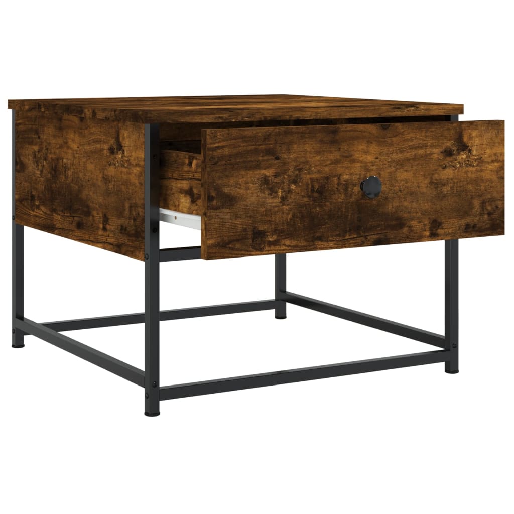 vidaXL Table basse chêne fumé 51x51x40 cm bois d'ingénierie