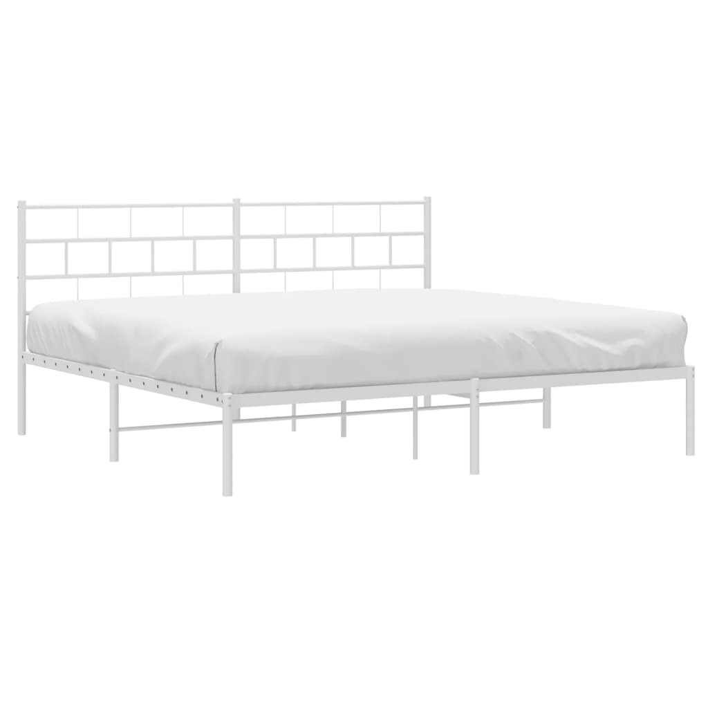 vidaXL Cadre de lit métal sans matelas et tête de lit blanc 193x203 cm