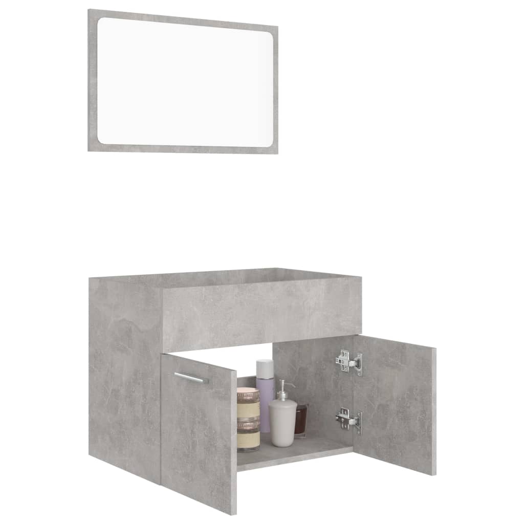 vidaXL Ensemble de meubles de salle de bain 2 pcs Gris béton