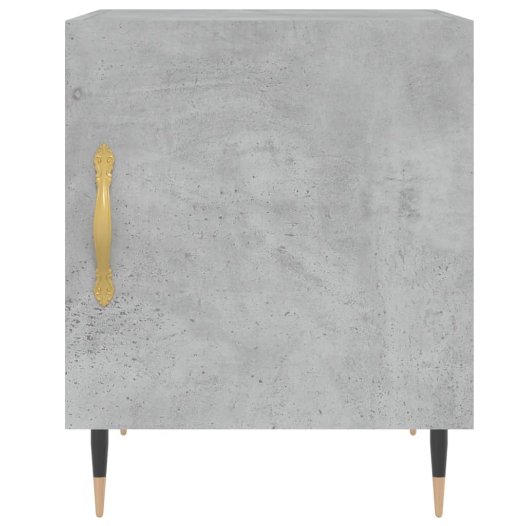 vidaXL Tables de chevet 2 pcs gris béton 40x40x50 cm bois d’ingénierie