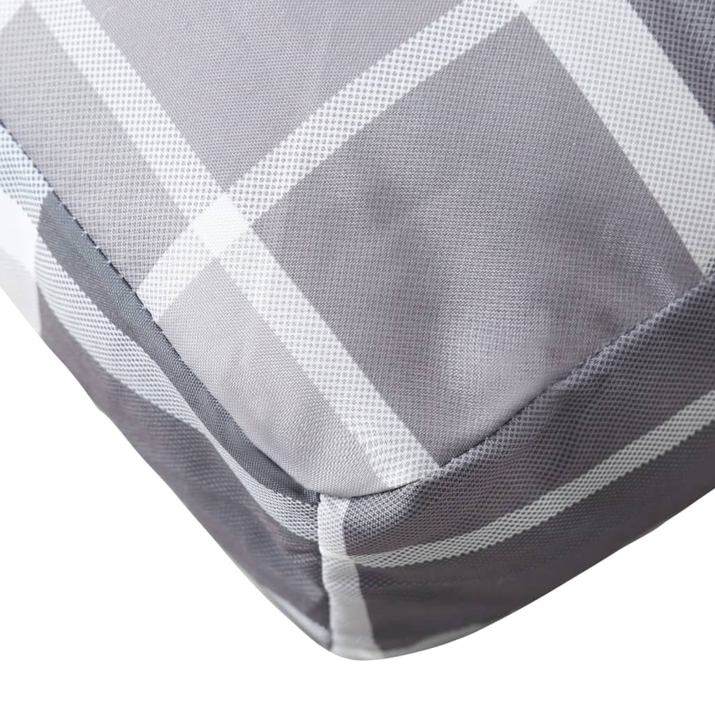 vidaXL Coussin de palette motif à carreaux gris tissu