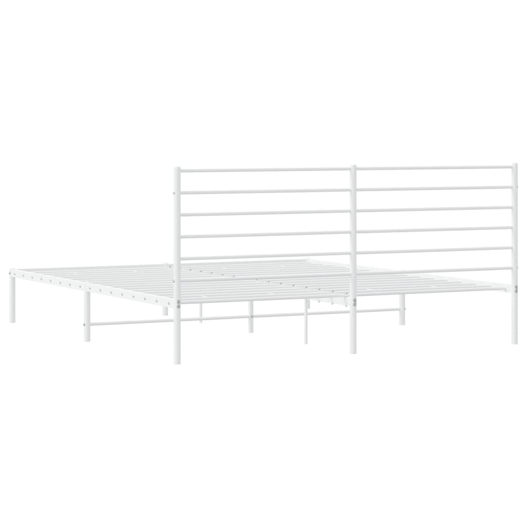 vidaXL Cadre de lit métal sans matelas et tête de lit blanc 183x213 cm