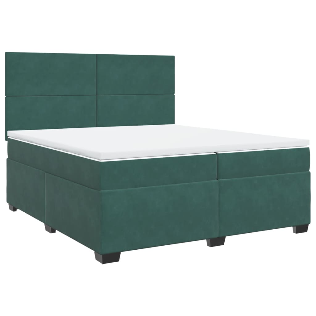 vidaXL Sommier à lattes de lit et matelas Vert foncé 200x200cm Velours