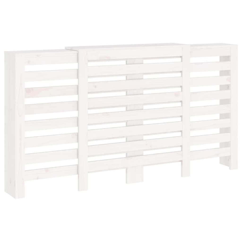 vidaXL Cache-radiateur Blanc 210x21x85 cm Bois massif de pin