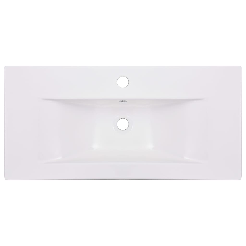 vidaXL Armoire d'évier avec lavabo intégré Blanc Aggloméré