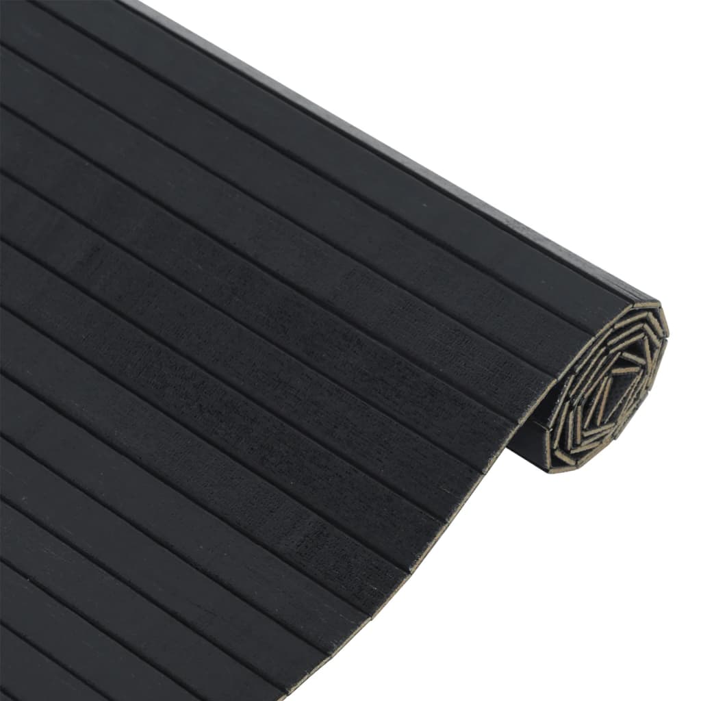 vidaXL Tapis rectangulaire noir 70x200 cm bambou