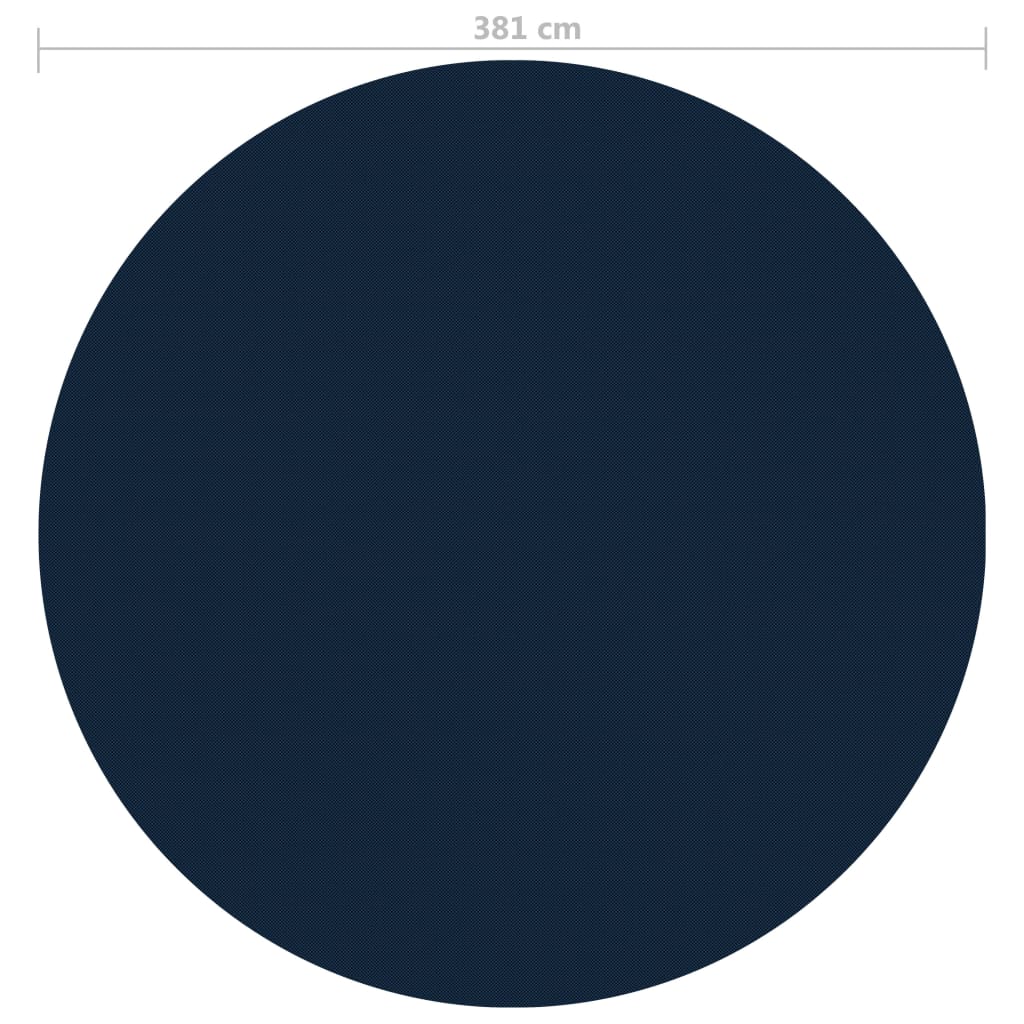 vidaXL Film solaire de piscine flottant PE 381 cm Noir et bleu