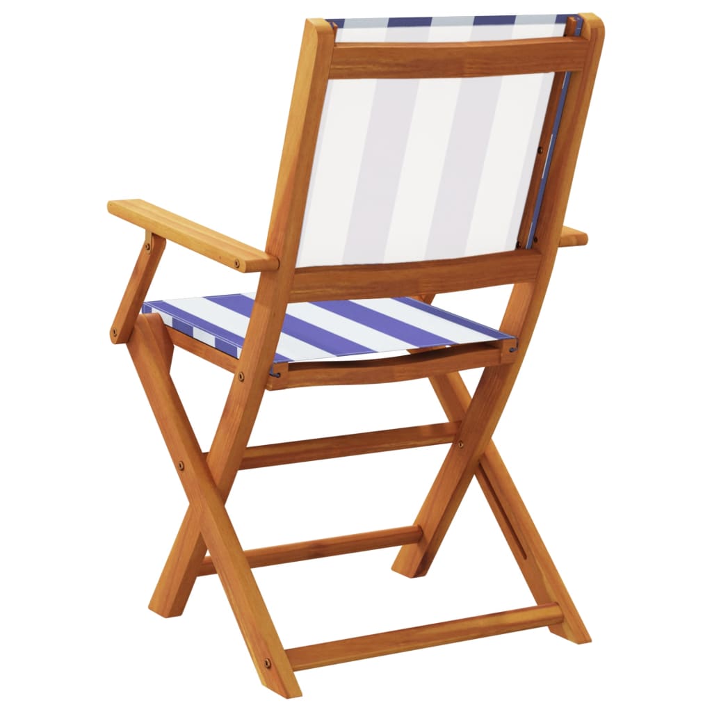 vidaXL Chaises de jardin pliantes lot de 4 tissu et bois massif