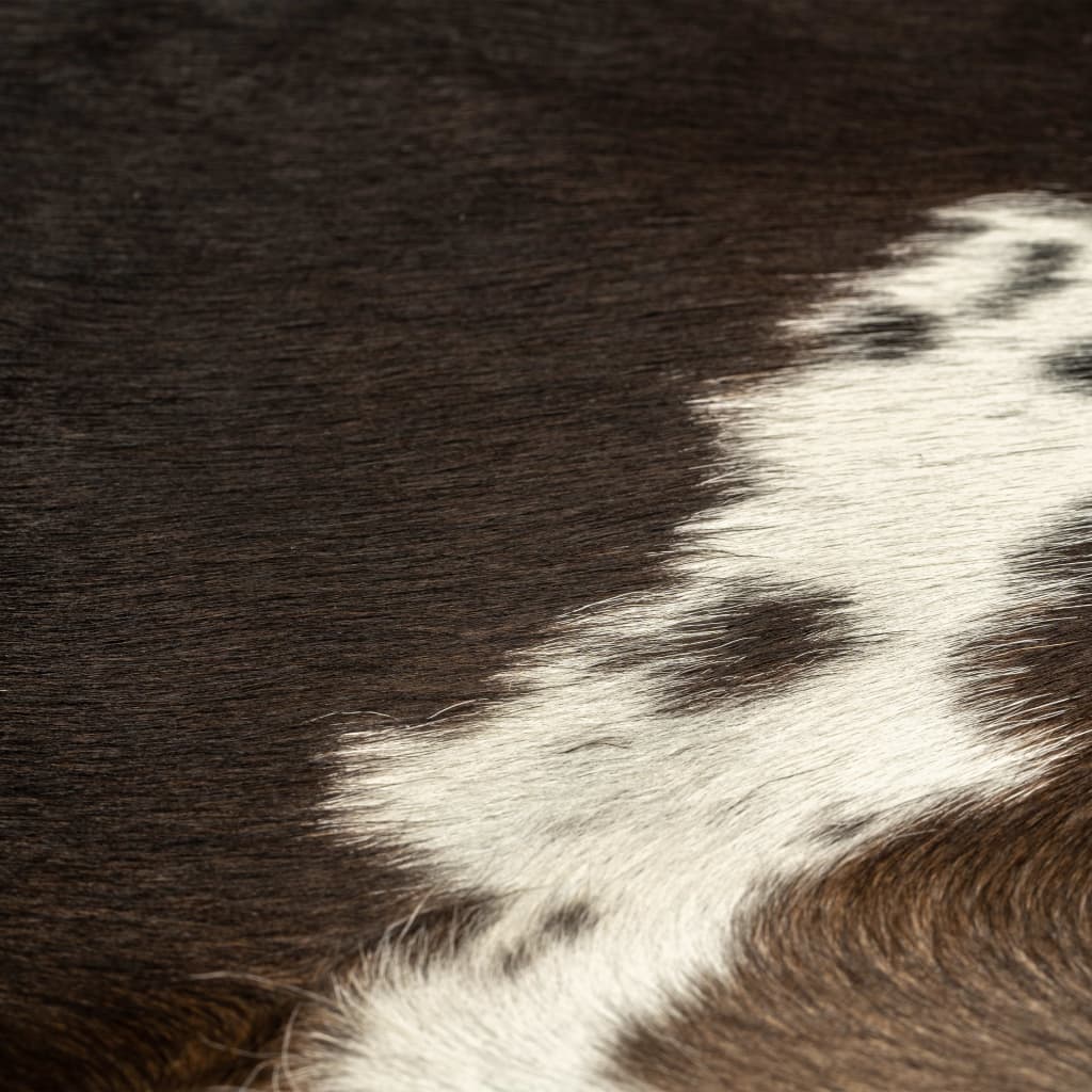 vidaXL Tapis en peau de vache véritable noir 180x220 cm