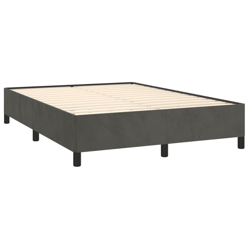 vidaXL Cadre de lit sans matelas gris foncé 140x190 cm velours