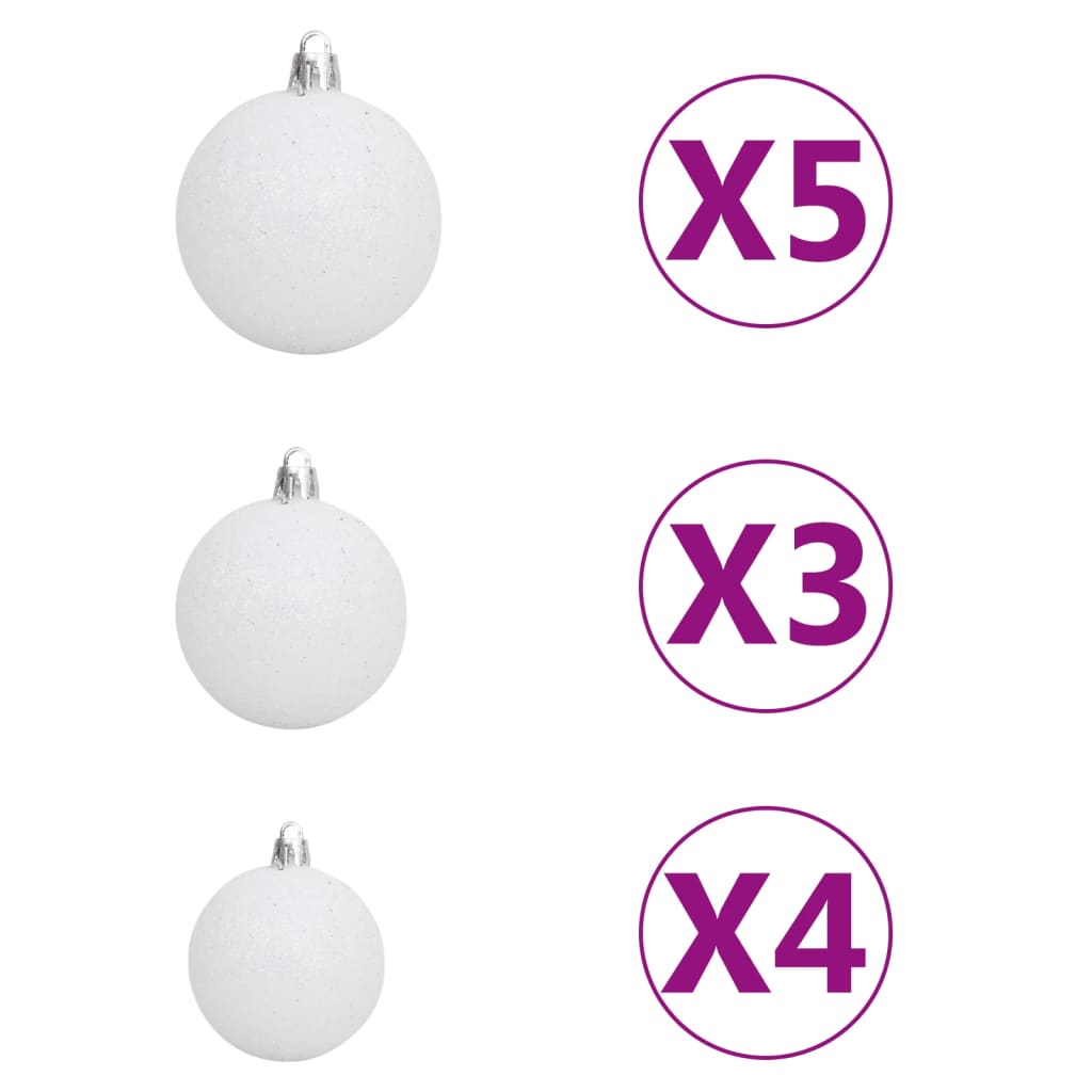 vidaXL Arbre de Noël artificiel pré-éclairé et boules blanc 65 cm