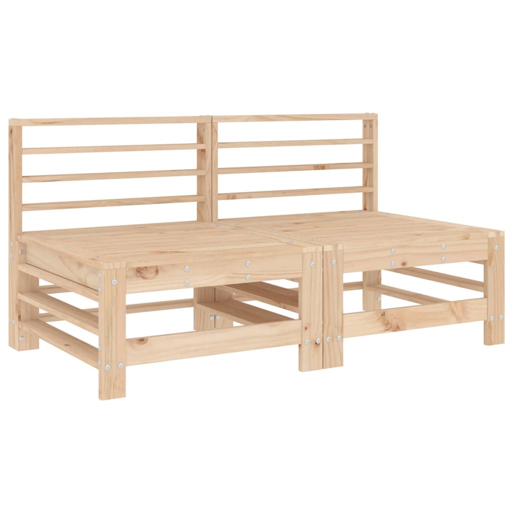 vidaXL Canapés centraux avec coussins 2 pcs bois de pin massif