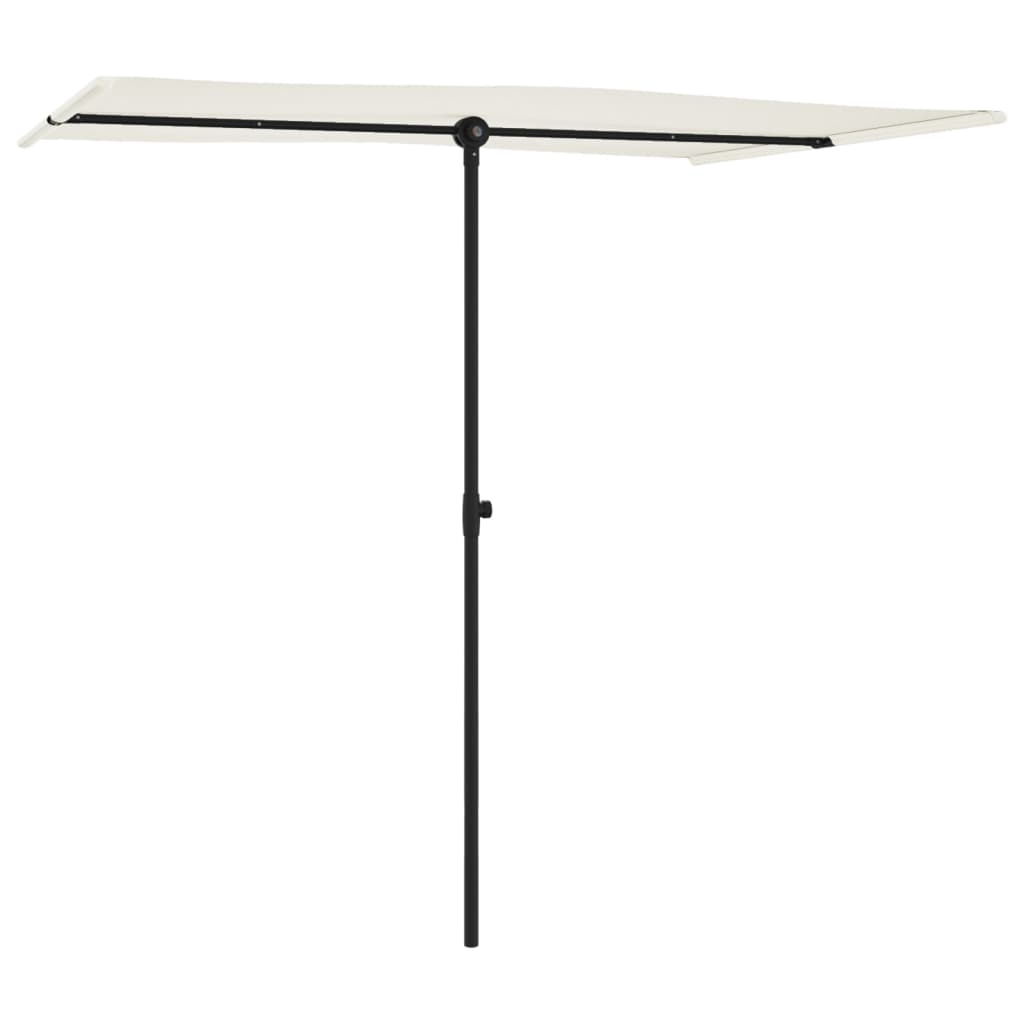 vidaXL Parasol de jardin avec mât en aluminium 2x1,5 m Blanc sable