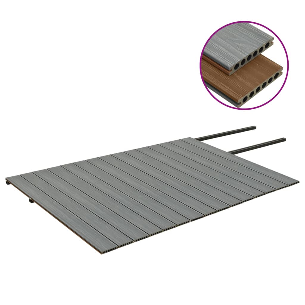 vidaXL Panneaux de terrasse et accessoires WPC Marron/gris 30 m² 2,2 m