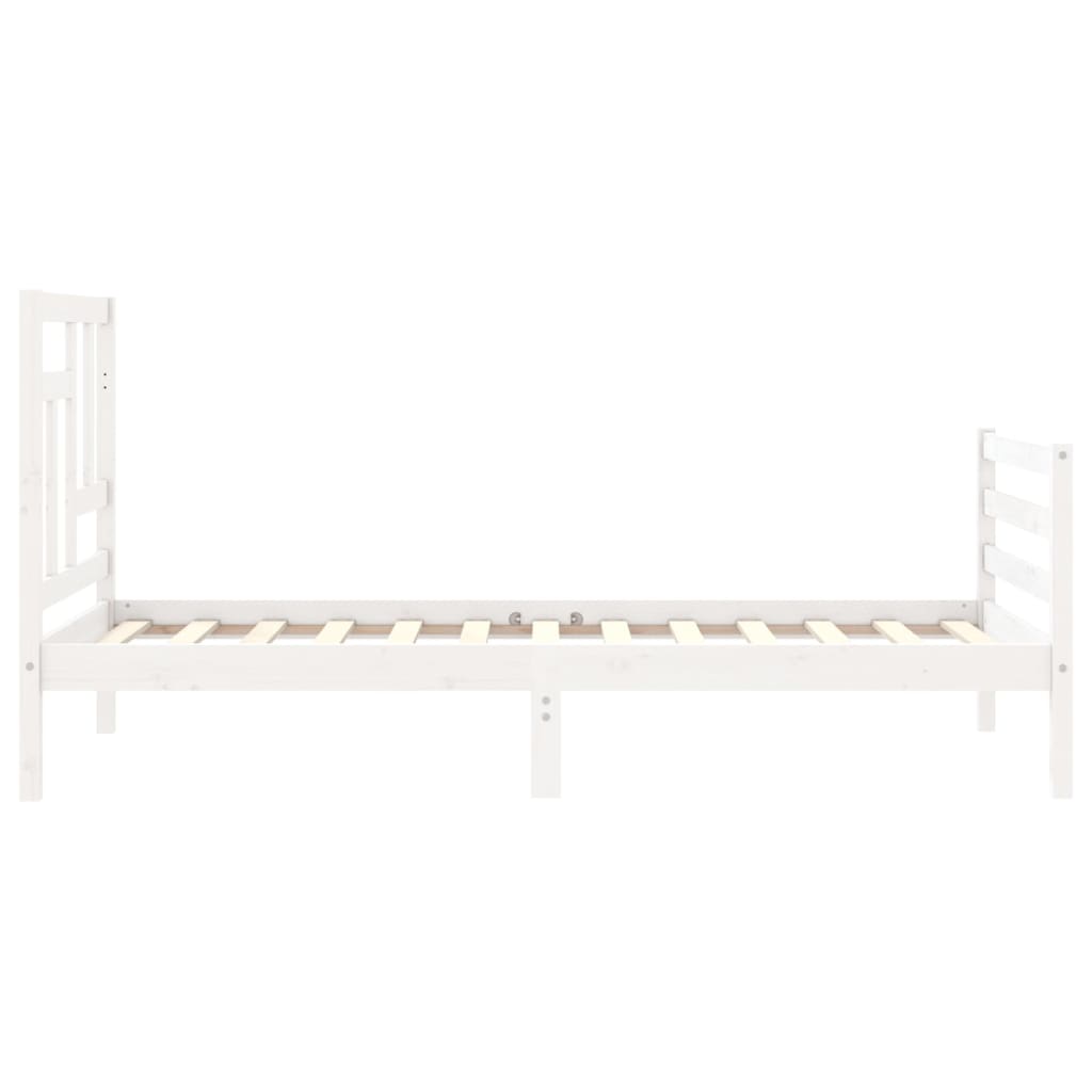 vidaXL Cadre de lit sans matelas blanc 90x200 cm bois massif