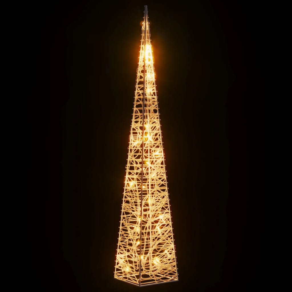 vidaXL Cônes lumineux de Noël 30 LED blanc chaud 60 cm acrylique