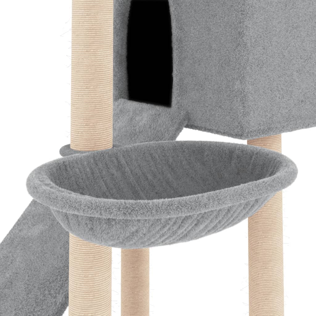 vidaXL Arbre à chat avec griffoirs en sisal Gris clair 153 cm