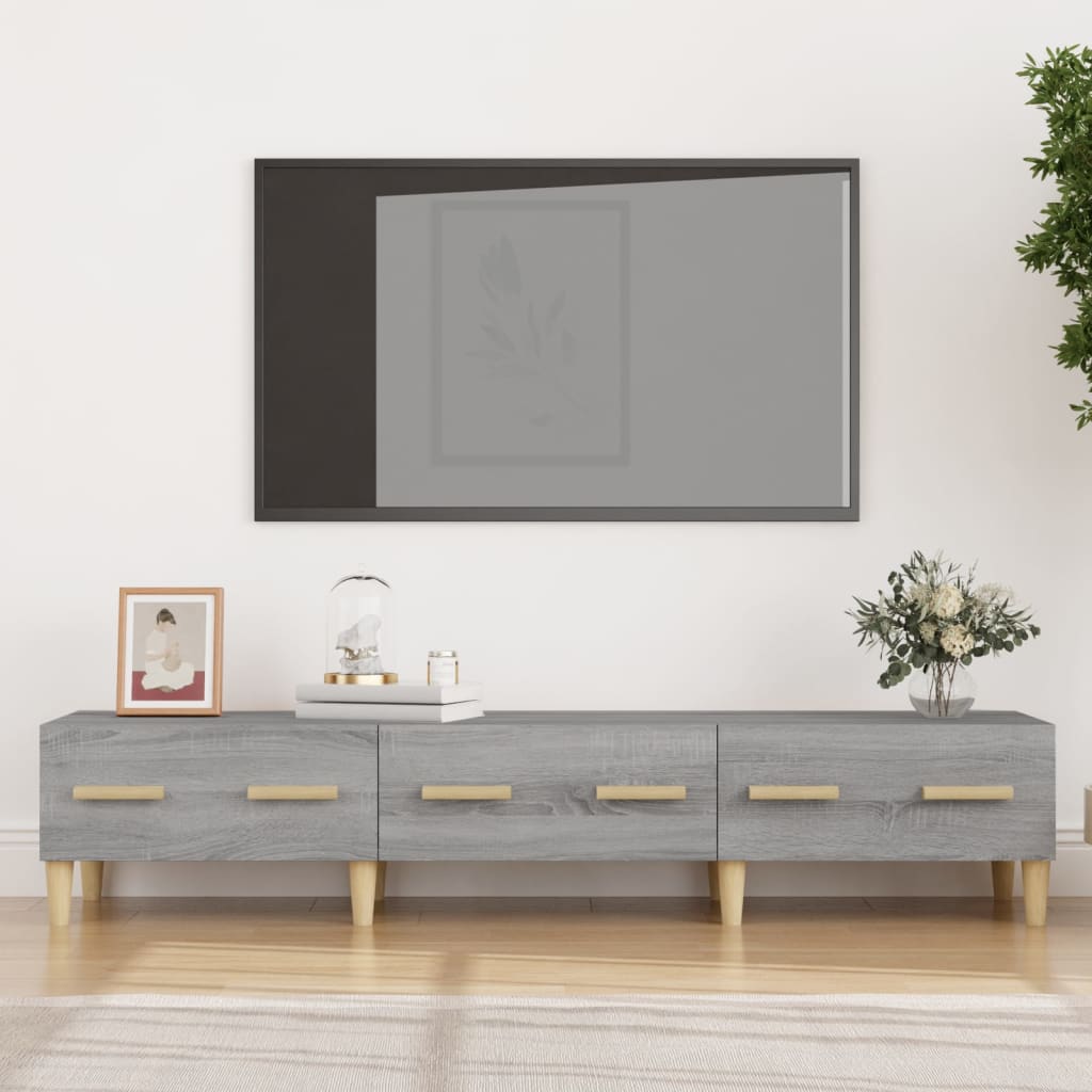 vidaXL Meuble TV Sonoma gris 150x34,5x30 cm Bois d'ingénierie