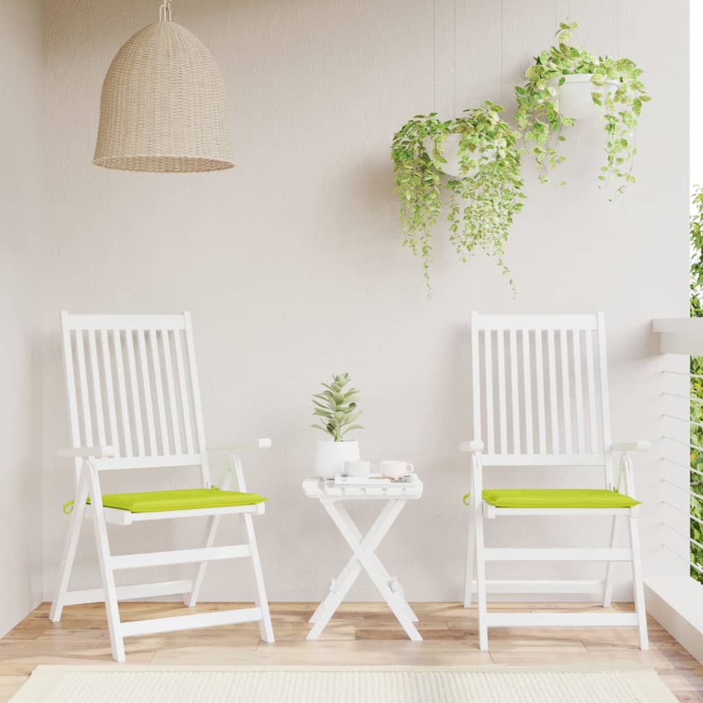vidaXL Coussins de chaise de jardin lot de 2 vert vif 40x40x3 cm