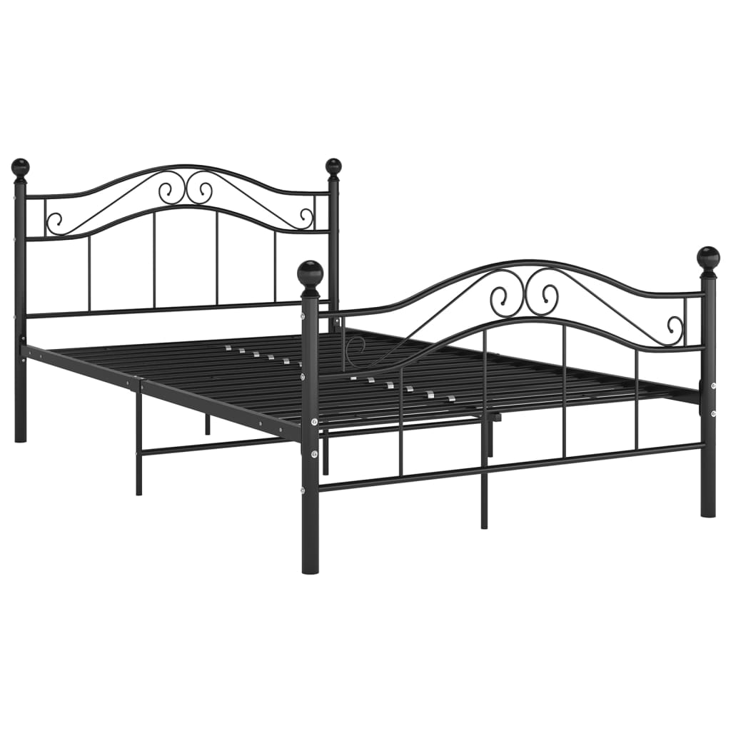 vidaXL Cadre de lit sans matelas noir métal 120x200 cm