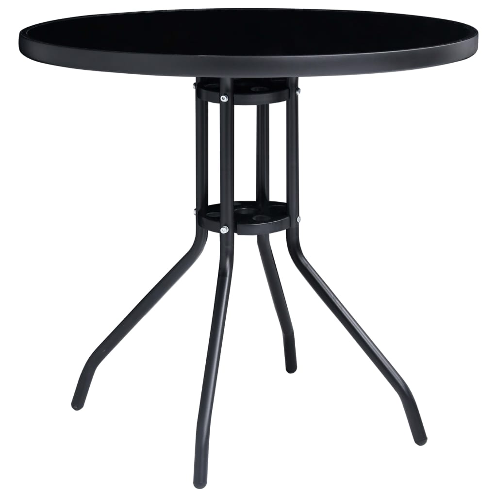 vidaXL Ensemble à dîner de jardin 5 pcs Aluminium et textilène Noir