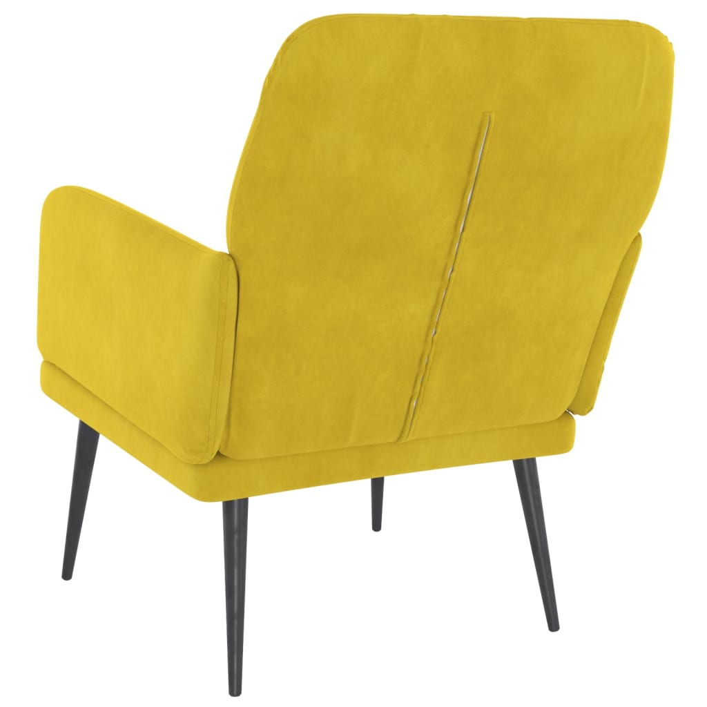 vidaXL Fauteuil Jaune 62x79x79 cm Velours