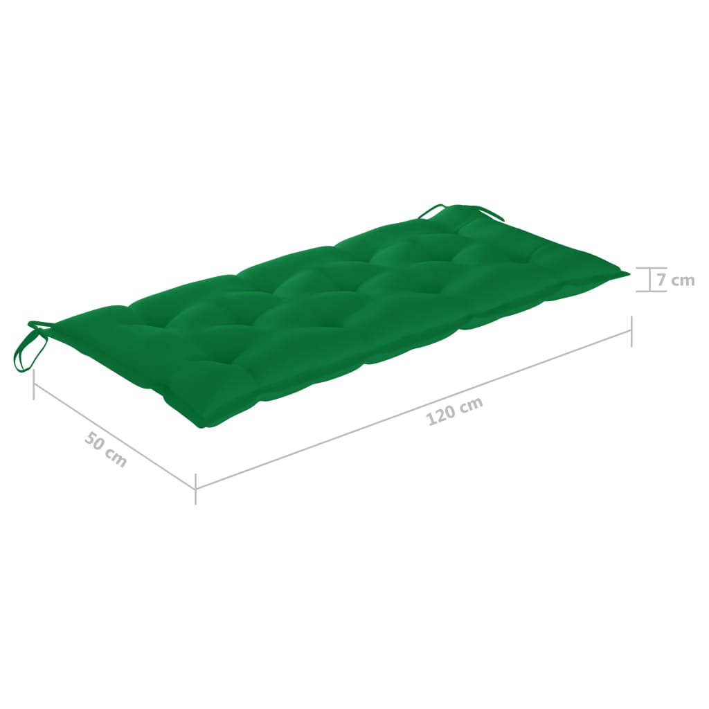 vidaXL Balancelle avec coussin vert 170 cm Bois de teck solide