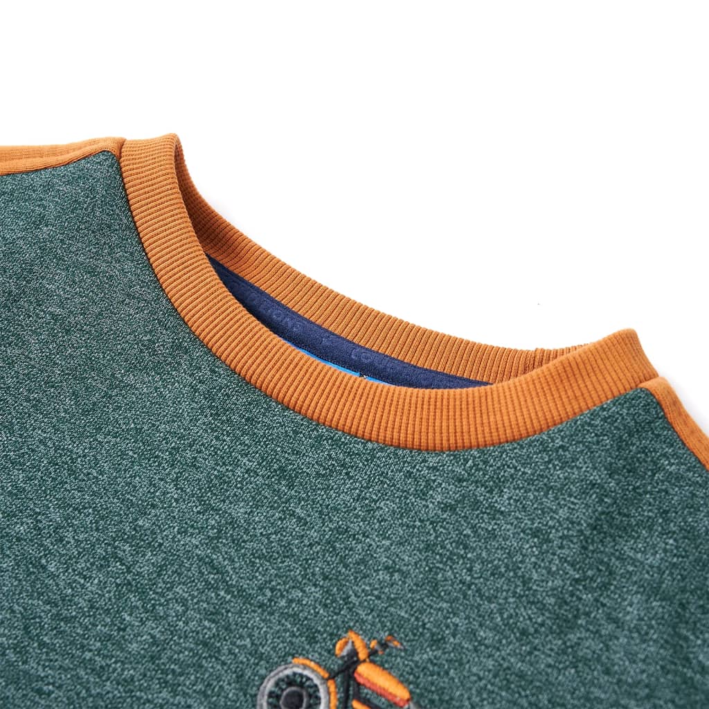 Sweatshirt pour enfants mélange vert foncé 92