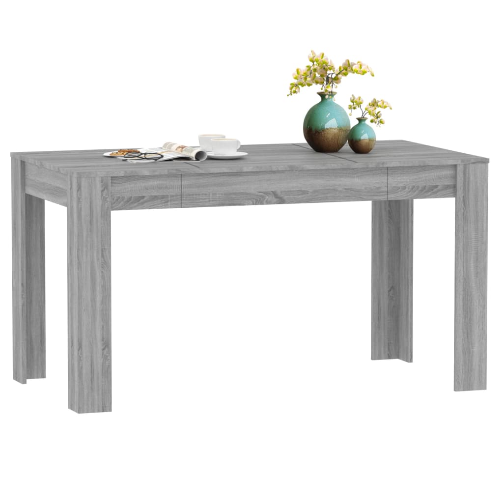 vidaXL Table à dîner Sonoma gris 140x74,5x76 cm Bois d'ingénierie