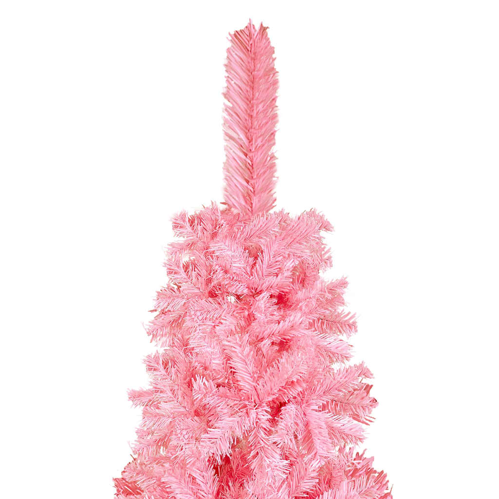 vidaXL Arbre de Noël mince pré-éclairé rose 120 cm