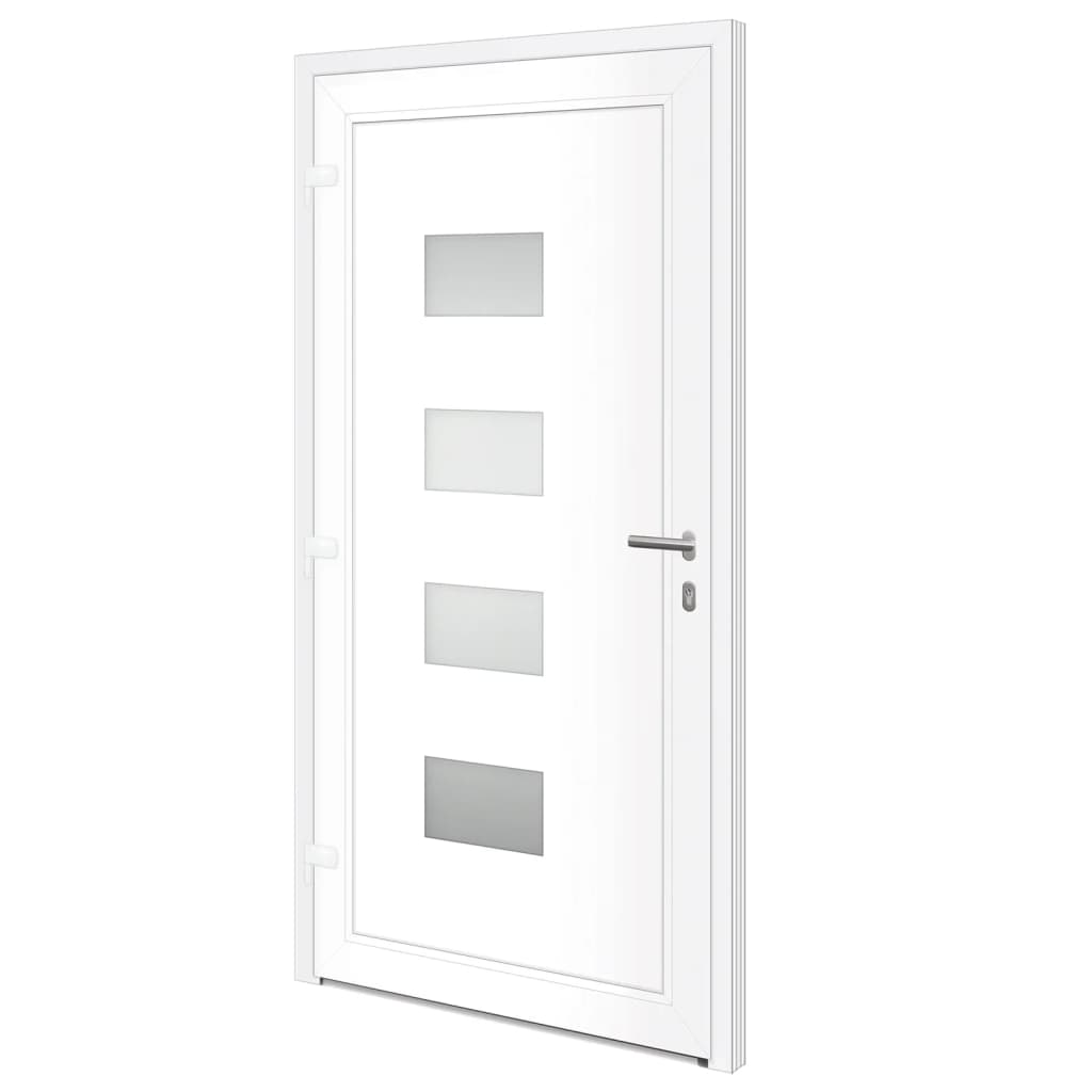 vidaXL Porte d'entrée Blanc 100x200 cm Aluminium et PVC