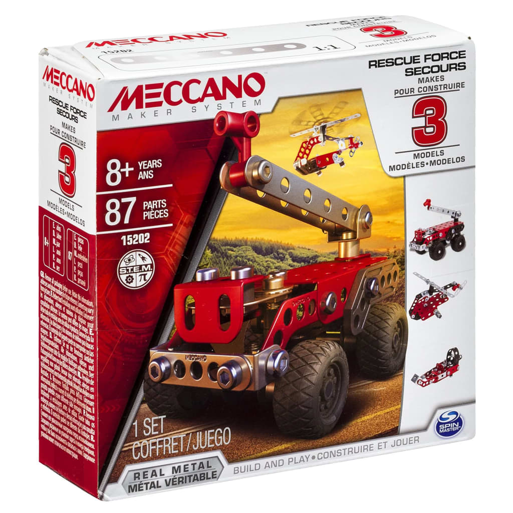 Meccano Ensemble de véhicule jouet 3 en 1 Rescue Squad