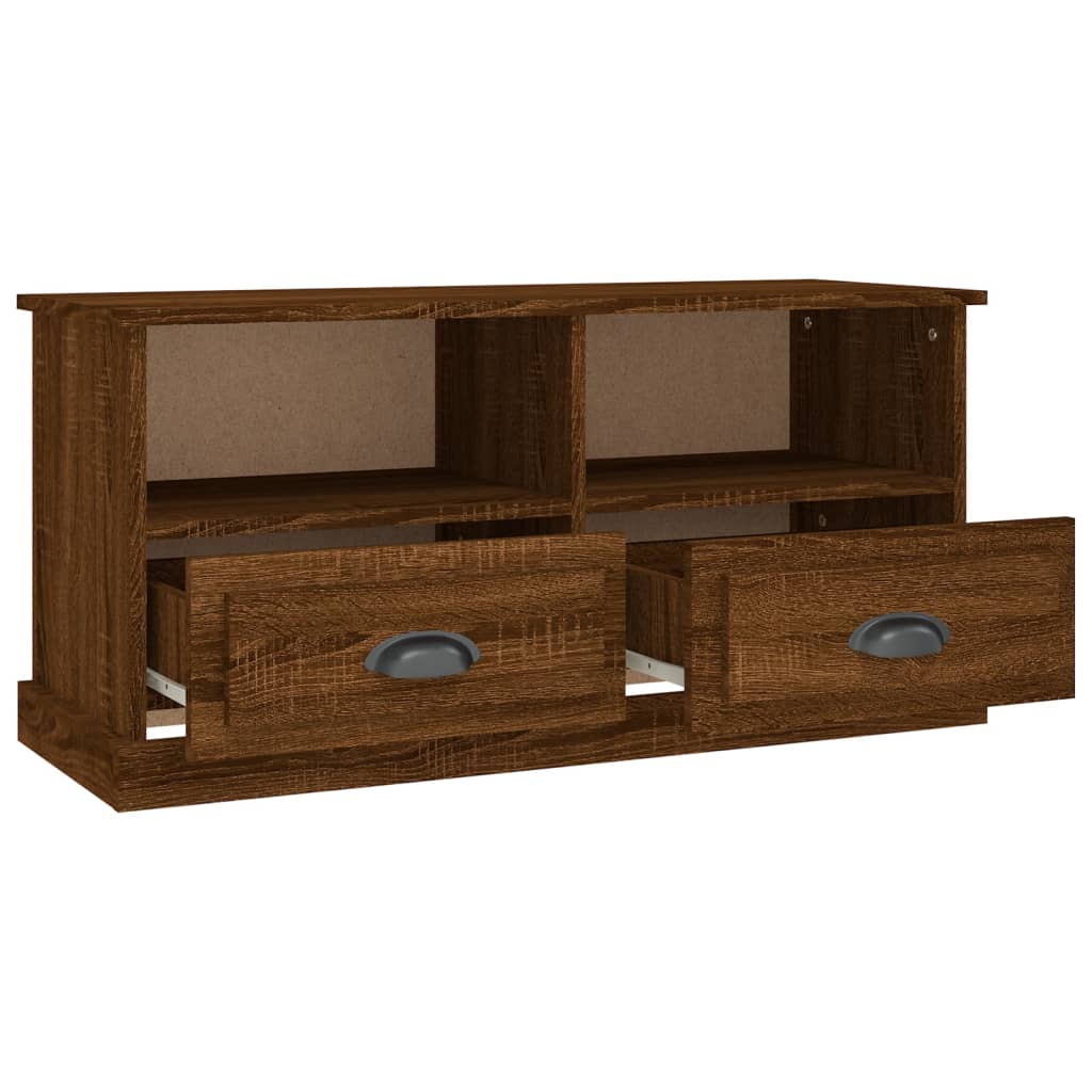 vidaXL Meuble TV chêne marron 93x35,5x45 cm bois d'ingénierie