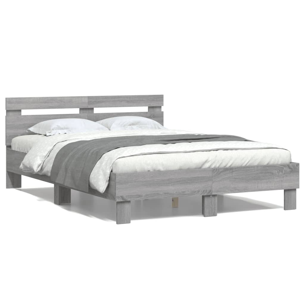 vidaXL Cadre de lit sans matelas sonoma gris 120x200 cm