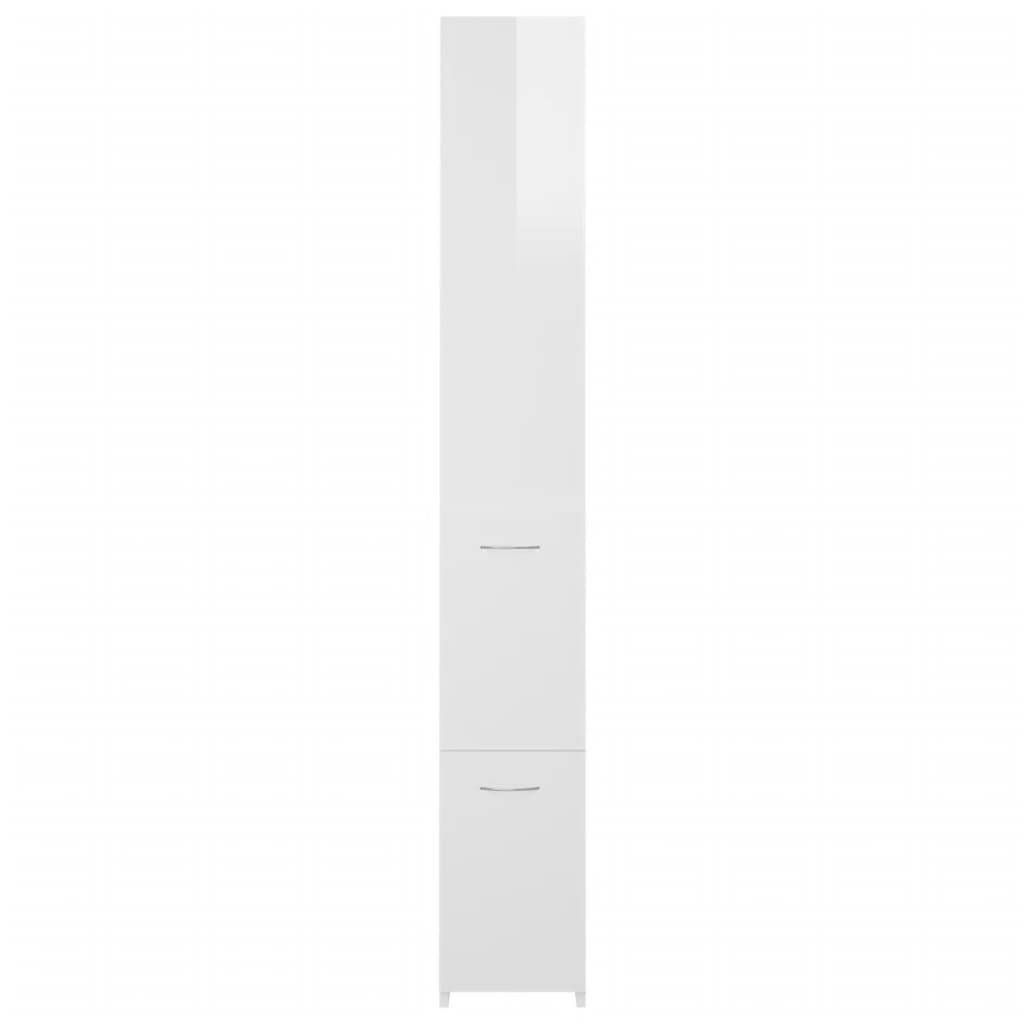 vidaXL Armoire de bain blanc brillant 25x26,5x170 cm bois d'ingénierie