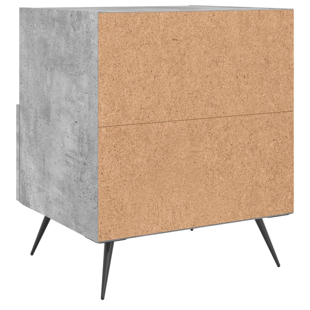 vidaXL Tables de chevet 2pcs gris béton 40x35x47,5cm bois d’ingénierie