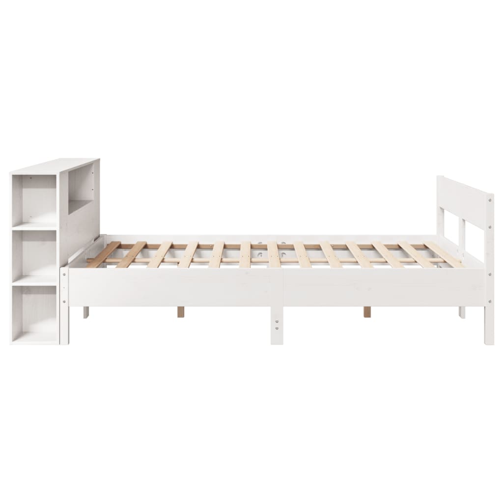 vidaXL Lit bibliothèque sans matelas blanc 120x190 cm bois pin massif