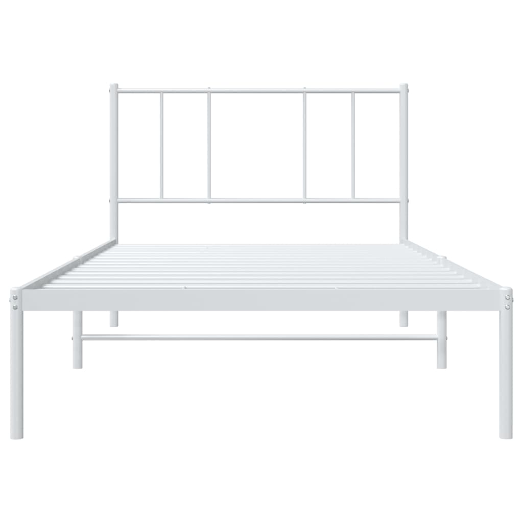 vidaXL Cadre de lit métal sans matelas et tête de lit blanc 100x190 cm