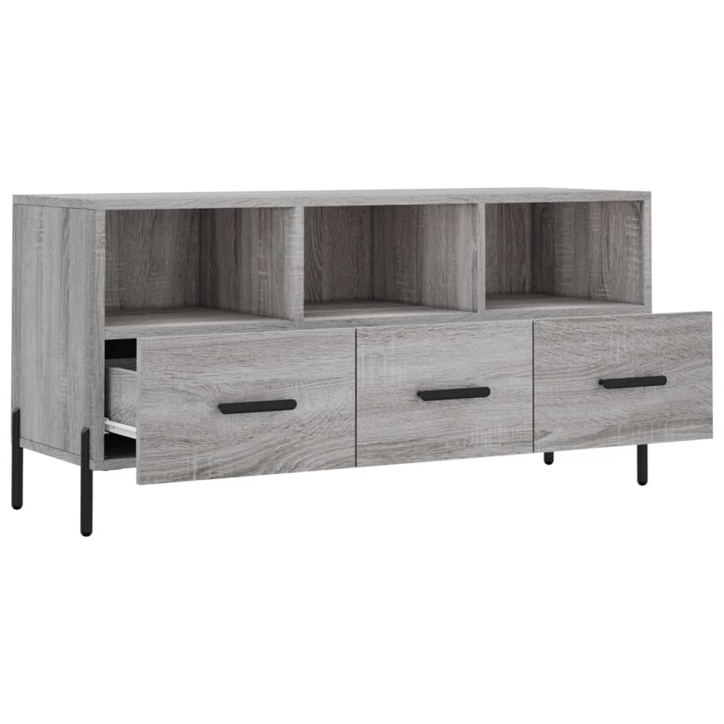 vidaXL Meuble TV sonoma gris 102x36x50 cm bois d'ingénierie