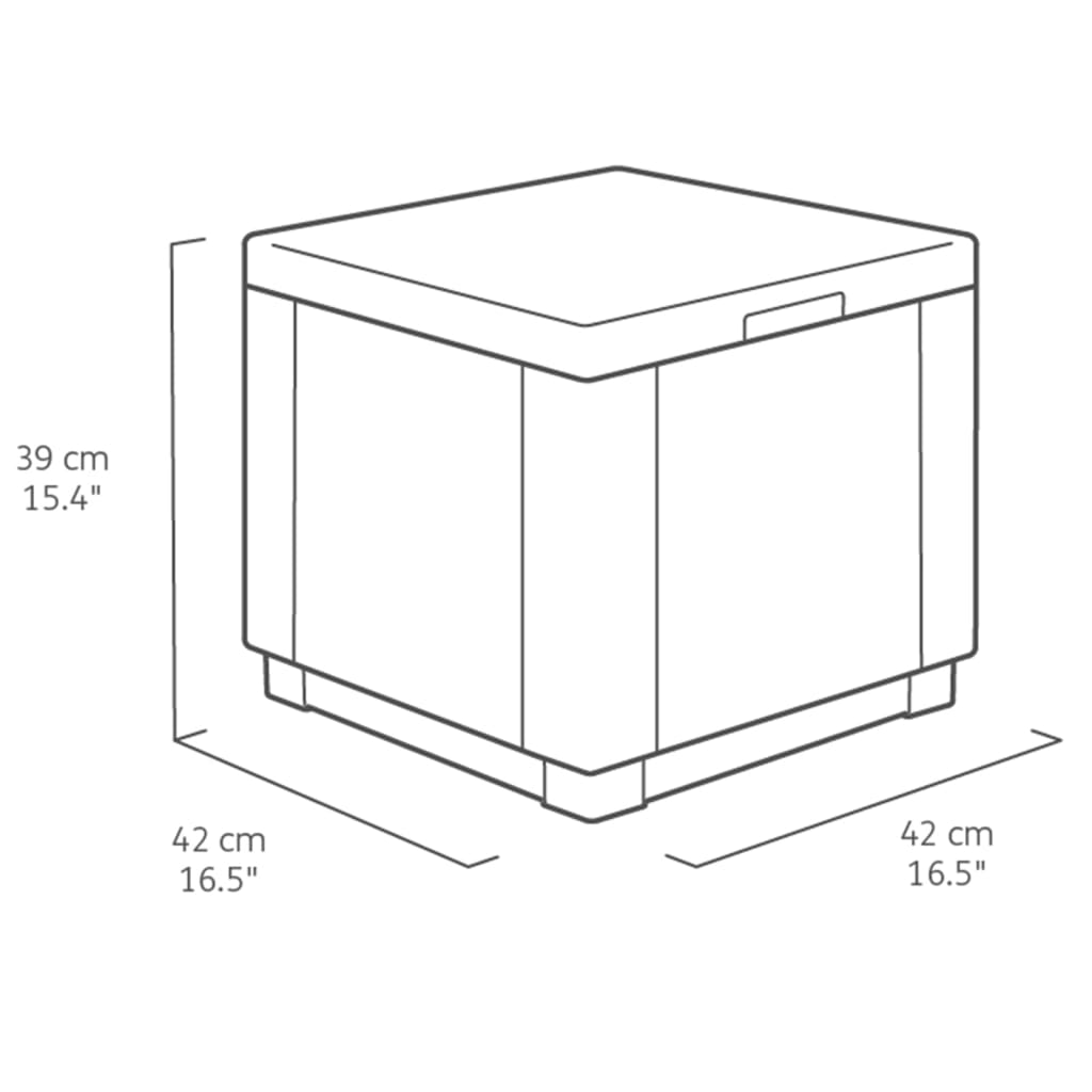 Keter Pouf de rangement Cube Cappuccino 228749