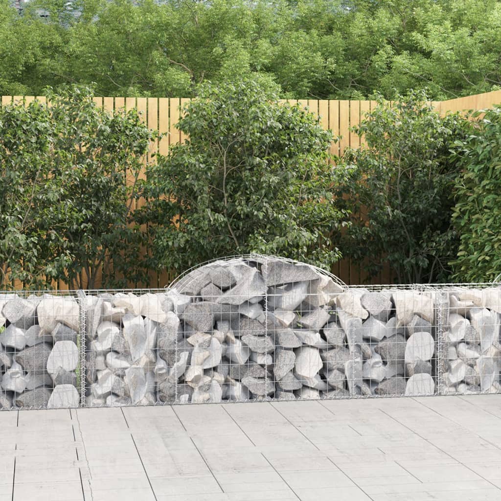 vidaXL Paniers à gabions arqués 11 pcs 200x50x60/80 cm Fer galvanisé