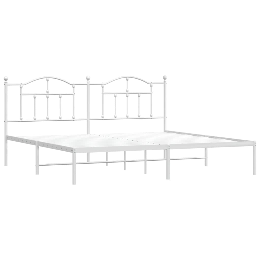 vidaXL Cadre de lit métal sans matelas et tête de lit blanc 193x203 cm