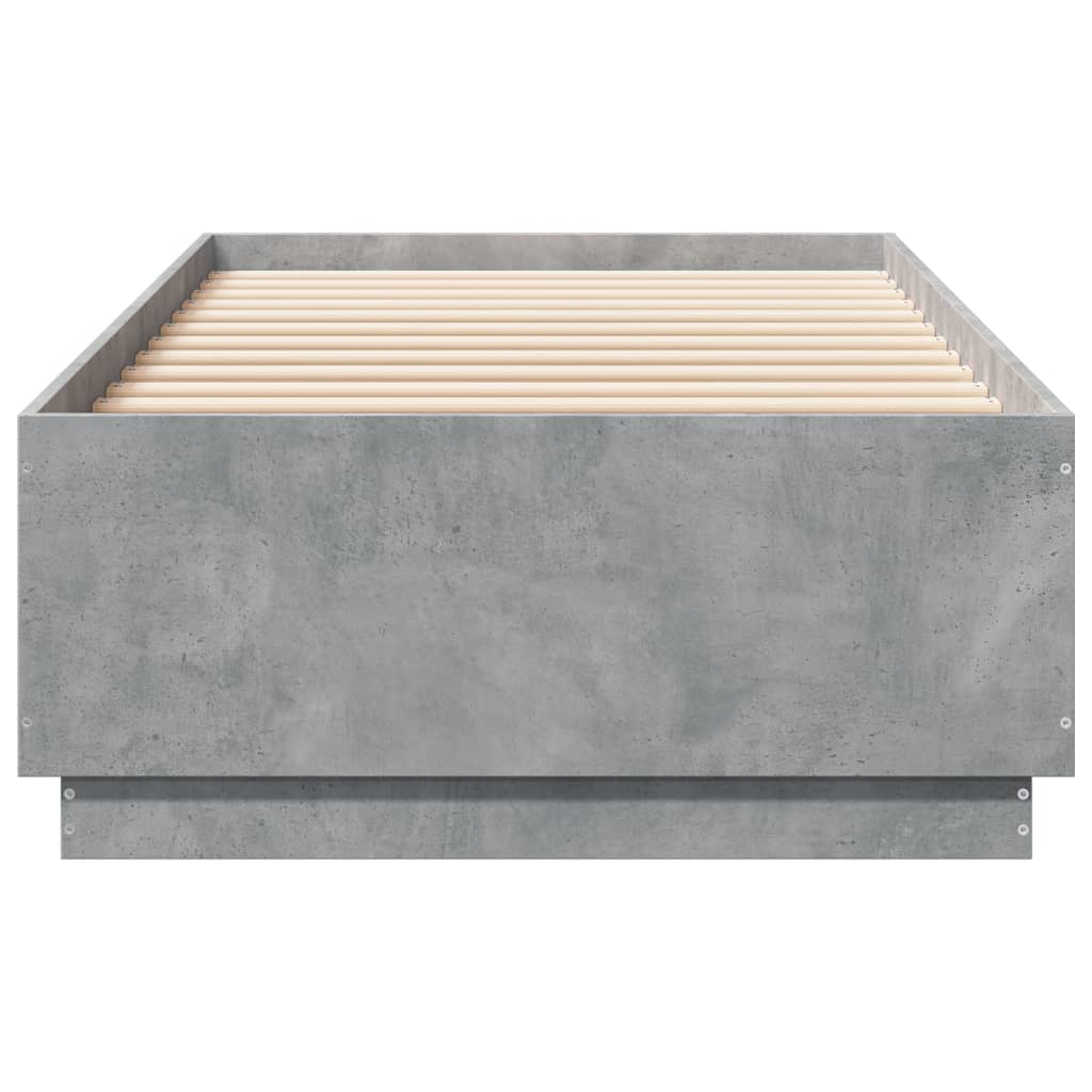 vidaXL Cadre de lit gris béton 100x200 cm bois d'ingénierie