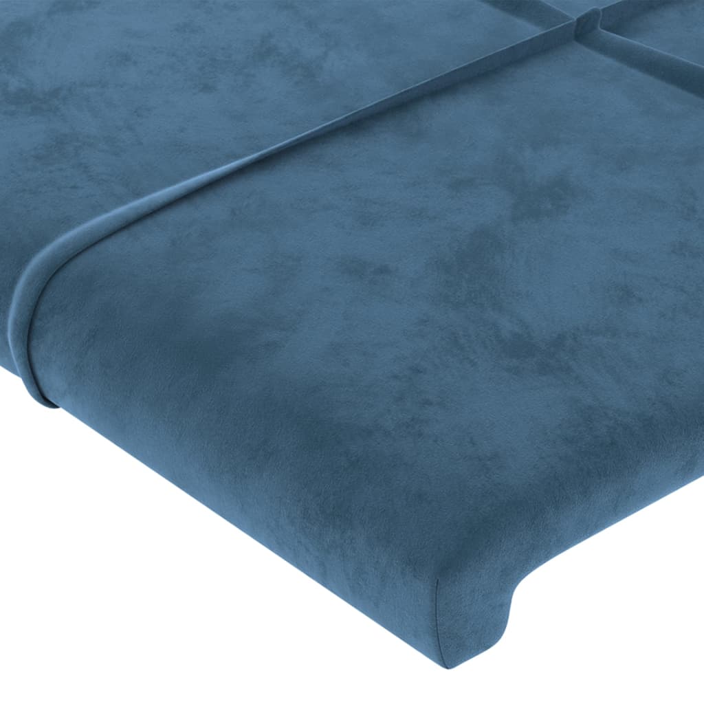 vidaXL Tête de lit à LED Bleu foncé 100x5x118/128 cm Velours