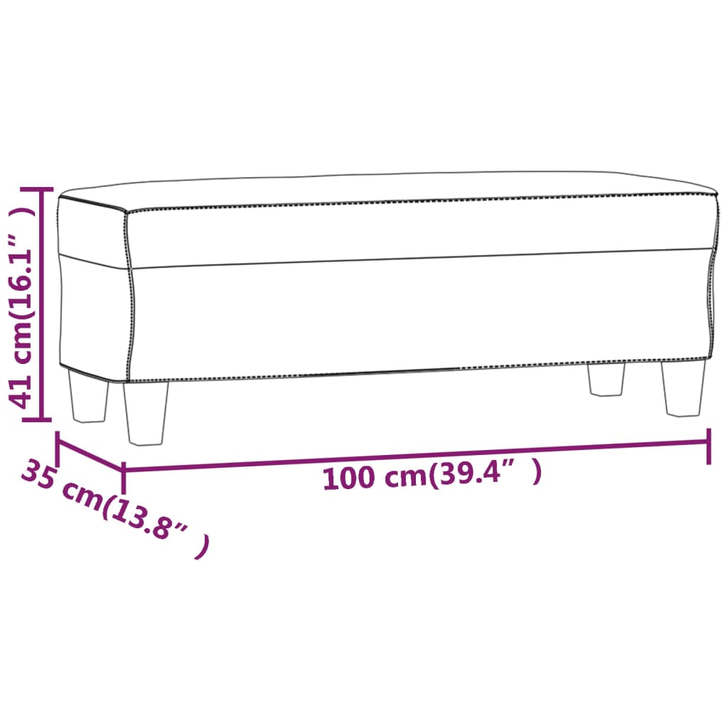 vidaXL Banc Marron 100x35x41 cm Similicuir